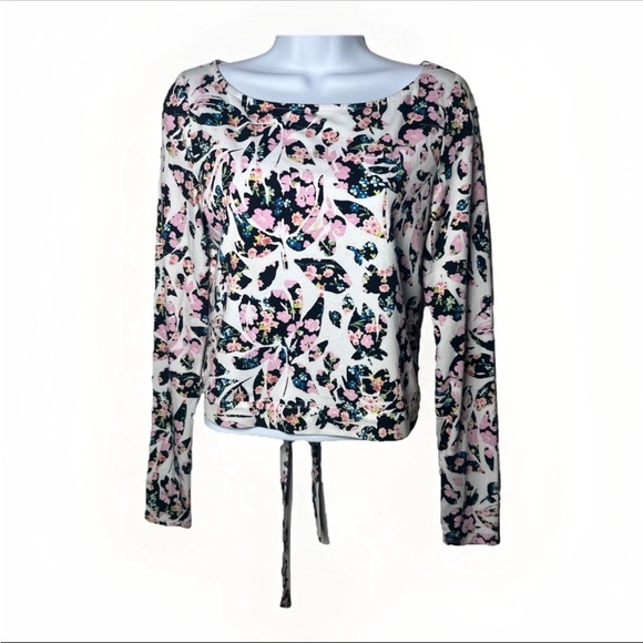 Guess Pink and White Long Sleeve Fitted Blouse Small Pink Lightweight - Picture 2 of 5